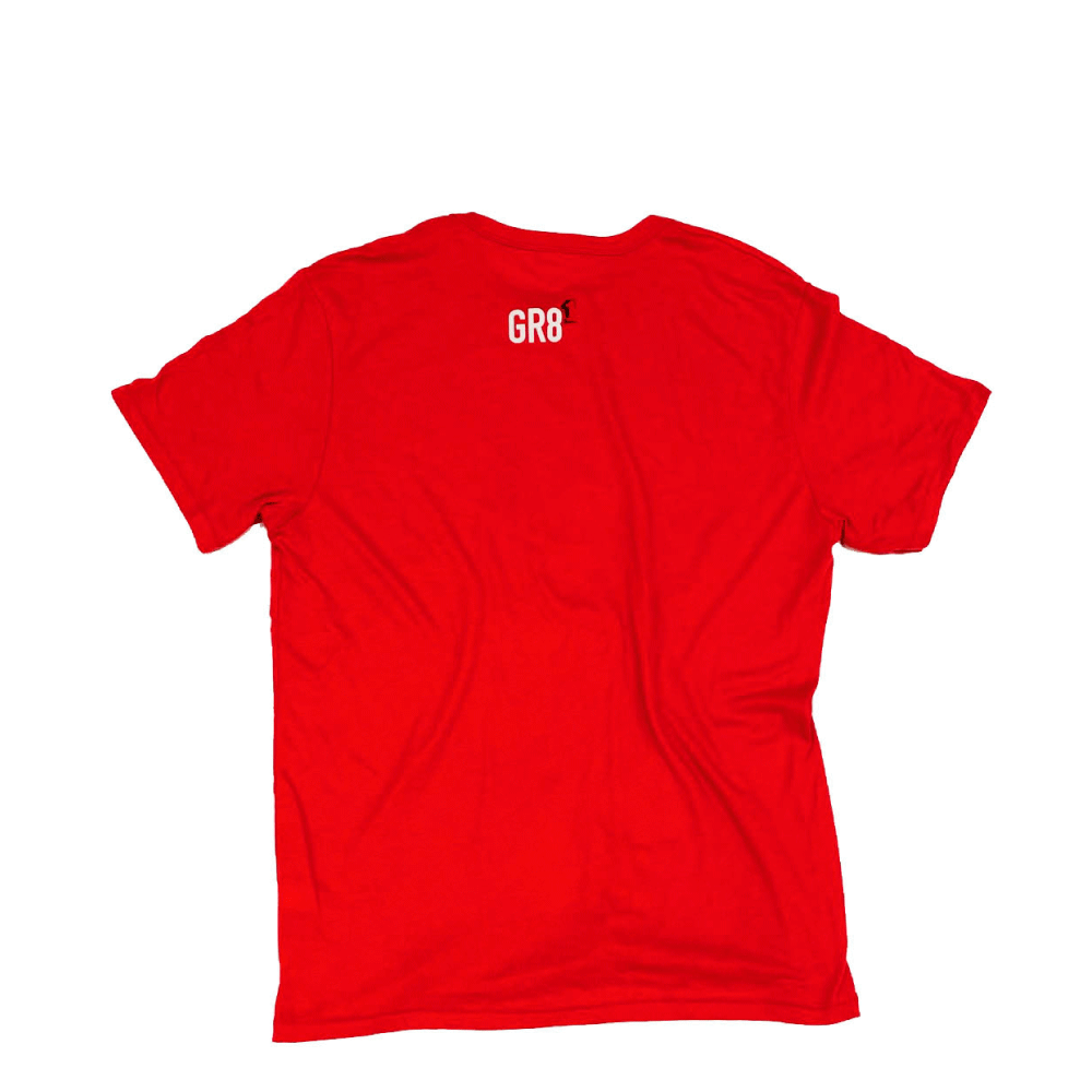gr8-1 red number one front print short sleeve tshirt