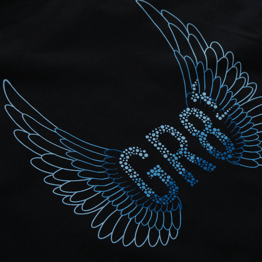 austin blue winged logo eco cozy fleece hoodie